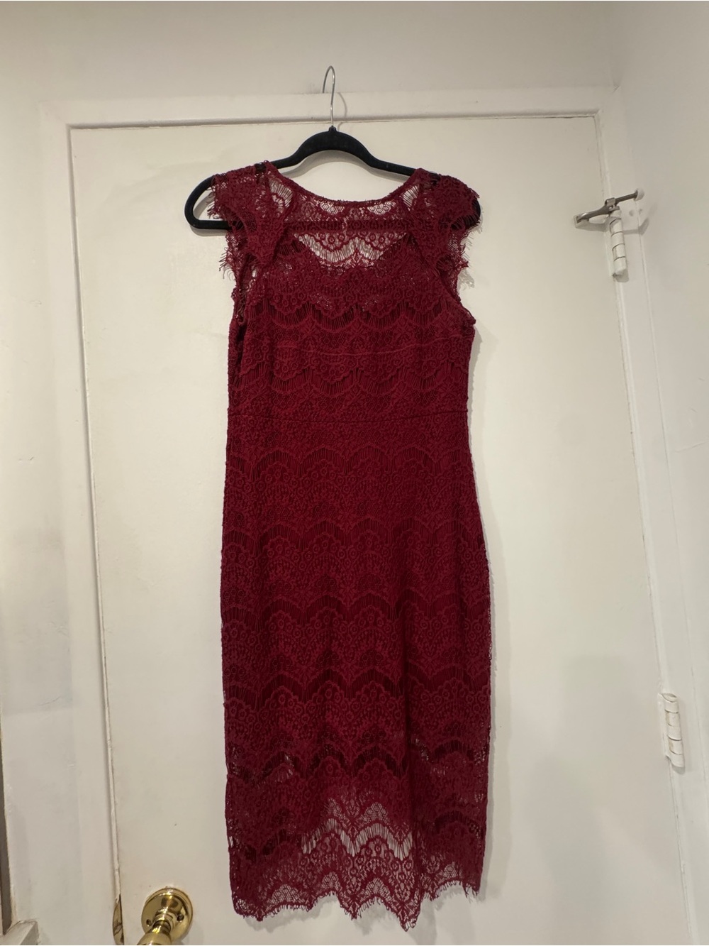 EUC Free People Intimately Lace Dress Burgundy Wine Red Size Small - Picture 6 of 6